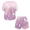 JEOCODY Cherry Blossom Pajamas for Women Soft 2 Piece Lounge Set with Pockets Short Sleeve Sleepwear Casual Pj Lounge Outfits Sets with Pockets Adult Loungewear view 4