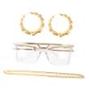 Alasum 1 Set Dress up Jewelry Props Hip Hop Chain Pendants 80s 90s Hip Hop Costume 90s Costume Accessories 90s Hip Hop Glasses Hip Hop Bracelets Decor Hip Hop Jewelry Props Golden Plastic/1129 view 1