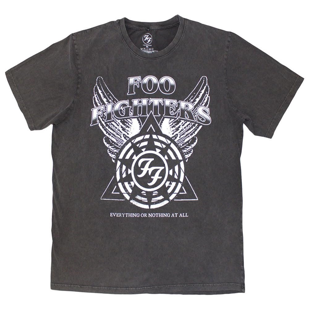 Rock Off officially licensed products Foo Fighters Everything Or Nothing Grey Stone Wash T-Shirt
