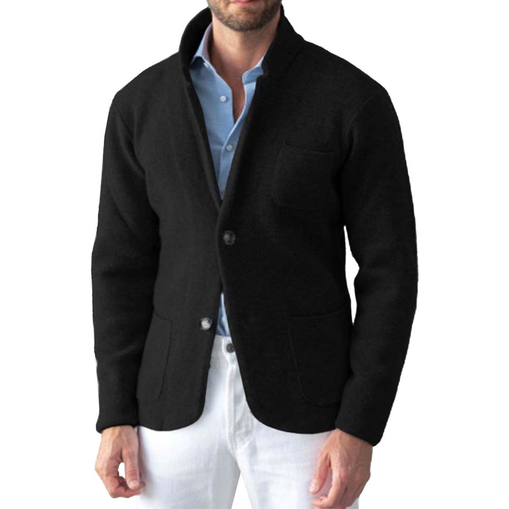 Men's Long Sleeve Thickening Cardigans Shawl Collar Buttons Cardigan Sweaters Western Button Casual Jacket Big and Tall (Black,3X-Large)