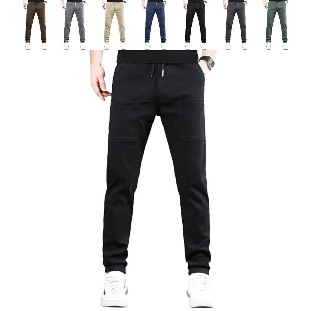 High Stretch Multi-Pocket Durable Cargo Pants, Stretch Cargo Pants Men (Black,3X-Large,Short)