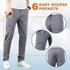 High Stretch Multi-Pocket Durable Cargo Pants, Stretch Cargo Pants Men (Black,3X-Large,Short) view 4