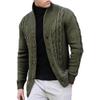 DGHM-JLMY Men's Shawl Collar Slim Fit Sweater Thick Warm Cable Knit Sweaters Cardigan Casual Open Front (Medium,Army Green) view 1