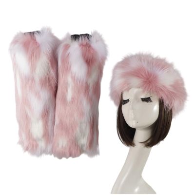 QERPON Women Faux Furred Leg Warmers Plush Hat Winter Boot Covers for Hot Girls Fuzzy Hat Leg Warmers Fashion Accessory