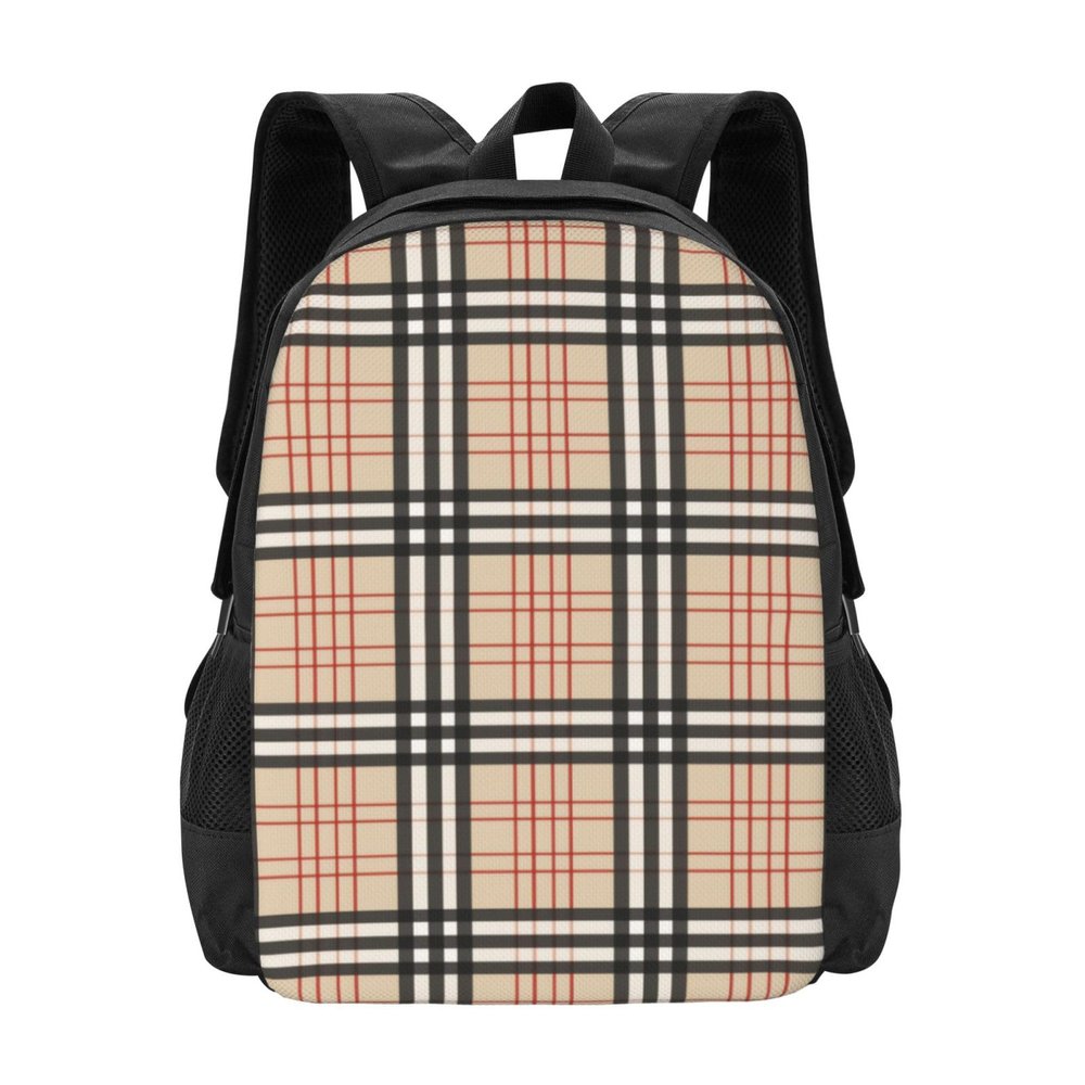 XIAOCHUNYI Beige Plaid Tartan Checkered Extra Large Packable Backpack Travel Casual Hiking Daypack Foldable Backpack For Women Men