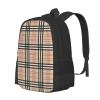 XIAOCHUNYI Beige Plaid Tartan Checkered Extra Large Packable Backpack Travel Casual Hiking Daypack Foldable Backpack For Women Men view 2