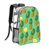 YTBNFDS Travel Backpack for Men Women,Stylish Clear Sports Back Pack with Dual Side Mesh Pockets - Pineapple Print view 3