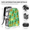 YTBNFDS Travel Backpack for Men Women,Stylish Clear Sports Back Pack with Dual Side Mesh Pockets - Pineapple Print view 4