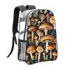 YTBNFDS Travel Backpack for Men Women,Stylish Clear Sports Back Pack with Dual Side Mesh Pockets - Edible Mushrooms Print view 3