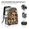 YTBNFDS Travel Backpack for Men Women,Stylish Clear Sports Back Pack with Dual Side Mesh Pockets - Edible Mushrooms Print view 4