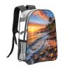 YTBNFDS Travel Backpack for Men Women,Stylish Clear Sports Back Pack with Dual Side Mesh Pockets - Beautiful Sunrise Ocean Print view 3