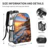 YTBNFDS Travel Backpack for Men Women,Stylish Clear Sports Back Pack with Dual Side Mesh Pockets - Beautiful Sunrise Ocean Print view 4