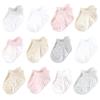 Hudson Baby Infant Girl Non-Skid No-Show Socks, Soft Pink Dot Stripe, 6-12 Months view 1