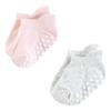 Hudson Baby Infant Girl Non-Skid No-Show Socks, Soft Pink Dot Stripe, 6-12 Months view 4