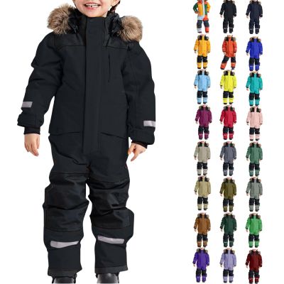Kids Snow Suit, Kids Girls Boys Waterproof Colorful One Piece Snowsuits Coveralls Ski Suits Jackets Winter Jumpsuits Snowboarding