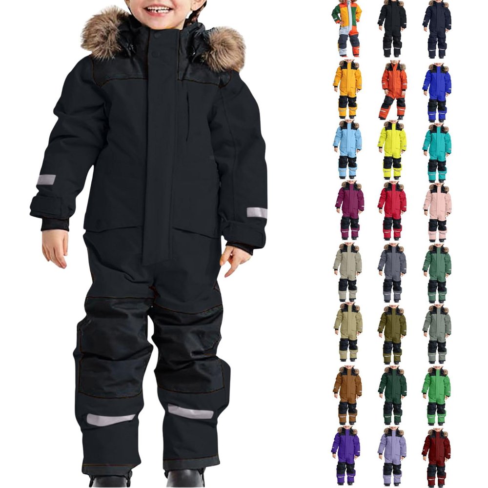 Kids Snow Suit, Kids Girls Boys Waterproof Colorful One Piece Snowsuits Coveralls Ski Suits Jackets Winter Jumpsuits Snowboarding