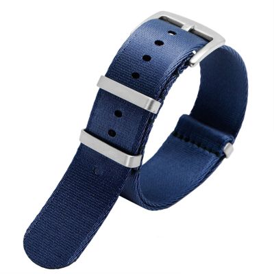 BIK 20mm 22mm Seatbelt Watch Band Nylon StrapFor Seiko Mido Military Striped Replacement Men Watch(A5 silver clasp,20mm)