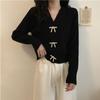 Bow Sweater Womens Long Sleeve Loose Chunky Knit Christmas Sweater Coats One-Size (Black,One Size) view 4