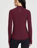 baleaf Thermal Long Sleeve Shirts for Women Mock Neck Base Layer Underwear Top Warm Fleece Winter Clothes with Neck Gaiter Wine Red M view 3