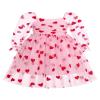 IDOPIP Toddler Baby Girls Dresses Valentines Day Sequin Heart Tutu Dress Infant Smocked Wedding Flower Girl Dress Formal Pageant Tulle Dress Princess Birthday Baptism Gown Pink Heart 3-4 Years view 1