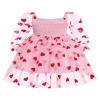 IDOPIP Toddler Baby Girls Dresses Valentines Day Sequin Heart Tutu Dress Infant Smocked Wedding Flower Girl Dress Formal Pageant Tulle Dress Princess Birthday Baptism Gown Pink Heart 3-4 Years view 4