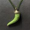 Italian Horn Necklace for Women Men, Italian Luck Charm, Luck Pendant Necklace, Amulet Horn Pepper Necklace(Green) view 2