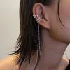 Fashion Earrings for Women 1Pc Clip Earring Long Tassel Vintage Popular Fringe Chain Clip Earring Fashion Earrings for Women Punk Pop Earrings Jewelry Birthday Valentine's Day Gift view 2
