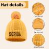 3PCS Personalized Kids Winter Hat Gloves Scarf Set, Custom Embroidered Name Toddler Winter Knit Beanie Hat Scarf Gloves Warm Set for Boys Girls, Pink view 4