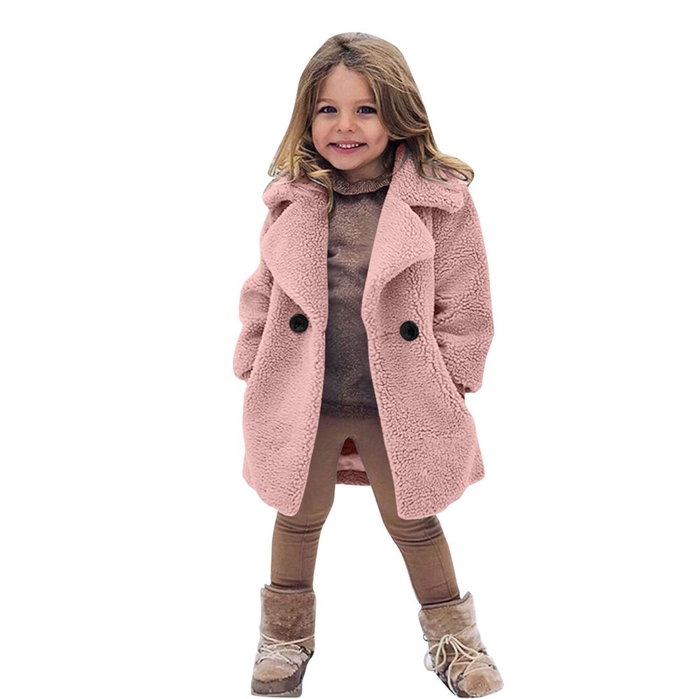 EnJoCho Toddler Baby Kids Girls Coat Winter Windproof Thicken Coat Jacket Warm Button Outerwear Jacket