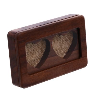 WOFASHPURET 2pcs Solid Wood Jewelry Box Window Design for Pendants Earrings Valentine's Day for Her Elegant and Display Case