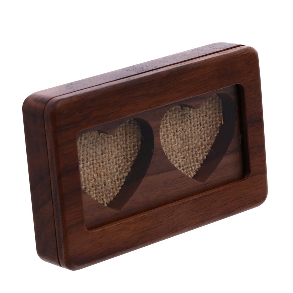 WOFASHPURET 2pcs Solid Wood Jewelry Box Window Design for Pendants Earrings Valentine's Day for Her Elegant and Display Case