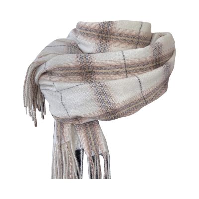CTPCRTYK Women Warm Tartan Scarves Thick Long Shawls Large Tassel Wrap Shawl Soft Scarves Plaid Blanket Fall Winter Wrap(White)