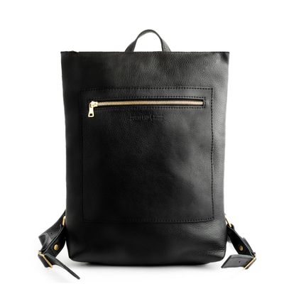 Portland Leather Goods Laptop Backpack - Full Grain Leather, Black