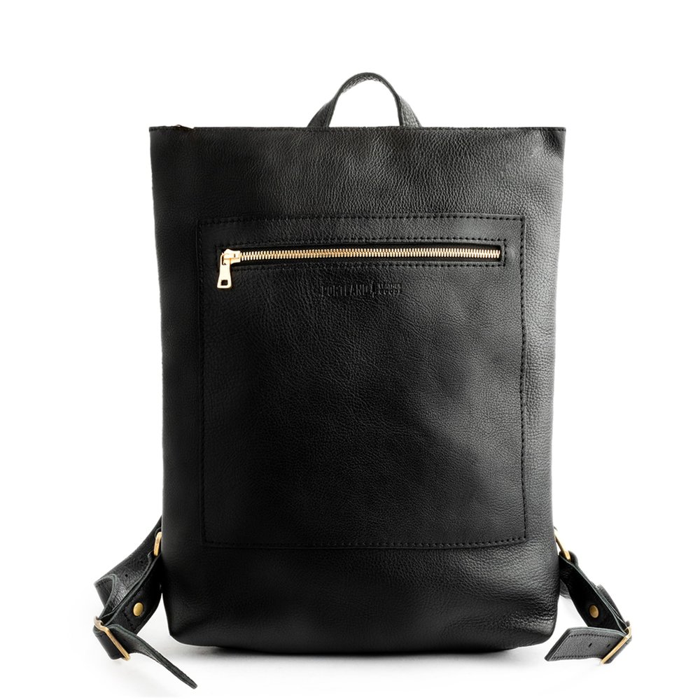 Portland Leather Goods Laptop Backpack - Full Grain Leather, Black
