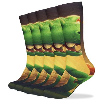 FZMVSLH Dragon with Open Mouth Socks for Women Men Cotton Sock Breathable Boot Socks Warm Calf Socks for Hiking Work Crew Socks Thin Casual Long Socks 5 Pairs