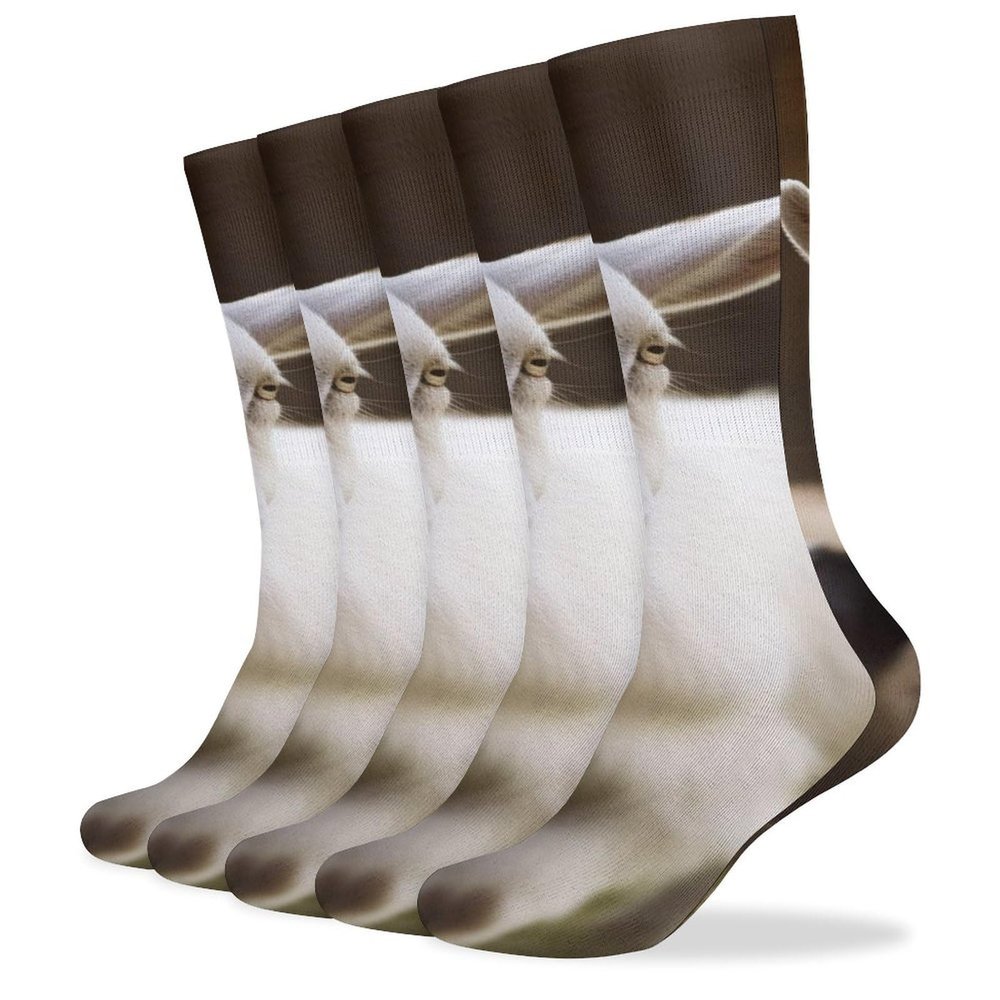 FZMVSLH Cute Goat Socks for Women Men Cotton Sock Breathable Boot Socks Warm Calf Socks for Hiking Work Crew Socks Thin Casual Long Socks 5 Pairs