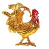 UxicRuya Rooster Trinket Box Hinged Jewelry Organizer Animal Figurine for Collectible Keepsake Necklace Holder Desktop Decoration, Golden view 1