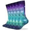 FZMVSLH Green Blue Purple Galaxy Socks for Women Men Cotton Sock Breathable Boot Socks Warm Calf Socks for Hiking Work Crew Socks Thin Casual Long Socks 5 Pairs view 1