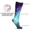 FZMVSLH Green Blue Purple Galaxy Socks for Women Men Cotton Sock Breathable Boot Socks Warm Calf Socks for Hiking Work Crew Socks Thin Casual Long Socks 5 Pairs view 3