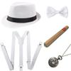 BABEYOND Long Opera Party Gloves 1920s with Mens Gatsby Gangster Accessories Set view 3