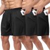 BOOJO 3 Pack Gym Basketball Mens Shorts - Quick Dry Black Workout Athletic Shorts with Pockets for Casual Running (S-6XL) view 1