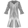 Riismen Men's 70s Disco Costume Metallic Shiny Patchwork Dance Jumpsuit Night Club Party Hippie Romper Silver Small view 3