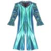 Riismen Men's 70s Disco Costume Metallic Shiny Patchwork Dance Jumpsuit Night Club Party Hippie Romper Blue 4X-Large view 3