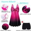 Hanna Nikole Two Piece Tankini Swimsuits for Women Rose Red Leopard Tankini Bathing Suits Flowy Swimdress for Ladies Large view 3