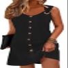 ETCYY Sun Dresses for Women 2026 Vacation Beach Swimsuit Coverups Sundresses Button Down Sleeveless Summer Dress,Black,X-Large view 1
