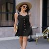 ETCYY Sun Dresses for Women 2026 Vacation Beach Swimsuit Coverups Sundresses Button Down Sleeveless Summer Dress,Black,X-Large view 4