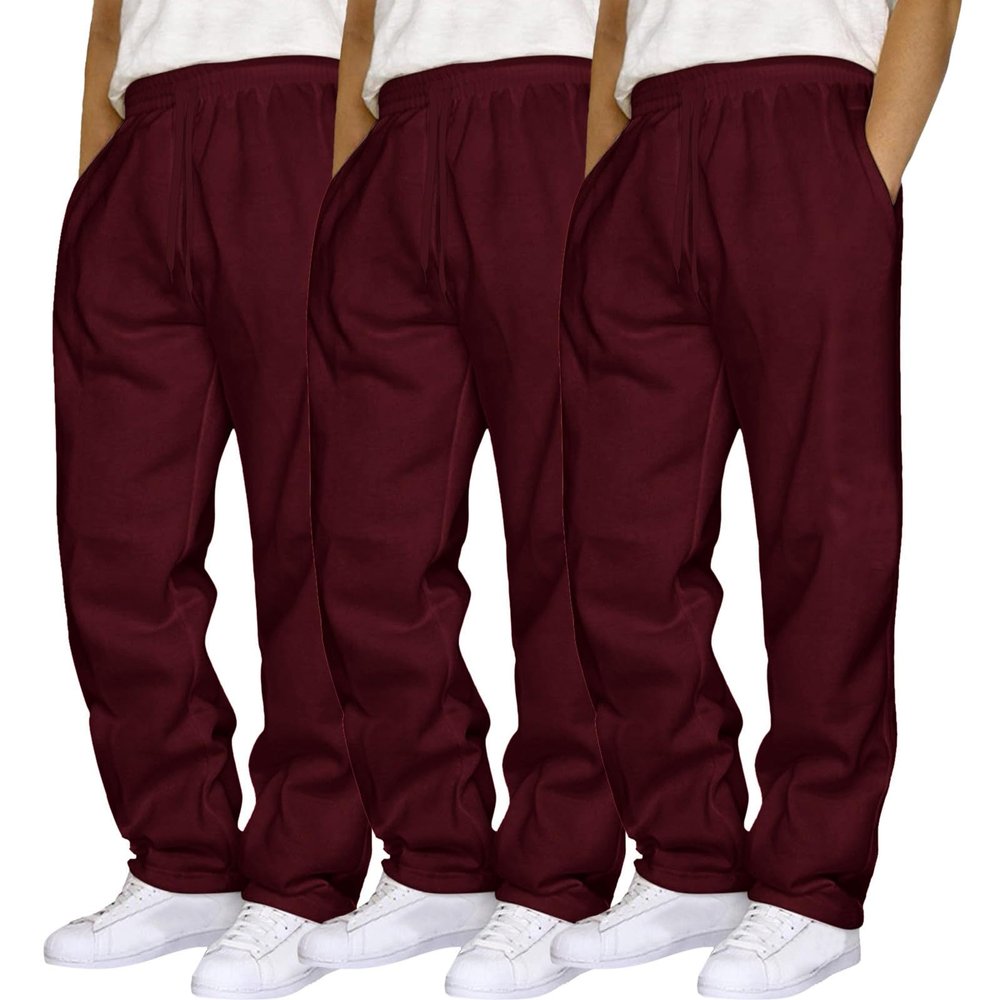 Mens 3 Pack Sweatpants Cargo Loose Fleece Casual Trousers Elastic Waist Drawstring Jogger Baggy Running Sports Track Pants (XL)