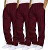 Mens 3 Pack Sweatpants Cargo Loose Fleece Casual Trousers Elastic Waist Drawstring Jogger Baggy Running Sports Track Pants (XL) view 1