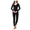 Bestgift Women's thermal underwear set underwear heating padded and thickened Black L view 1