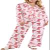Yiulangde Galentines Pajama Cowboy Boots Heart Pjs Sets Satin Bow Knot Tie Pajamas for Women Galentine's Day Silk Pajamas Lounge Pj Set view 1